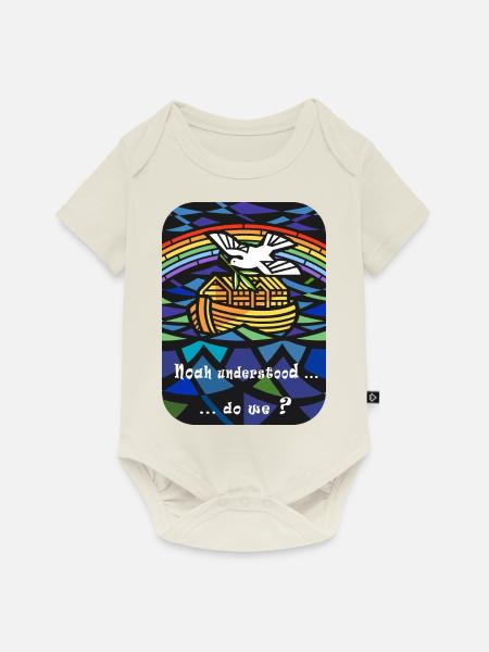 Noahs Regenbogen - Baby Premium Kurzarmbody - Naturweiß