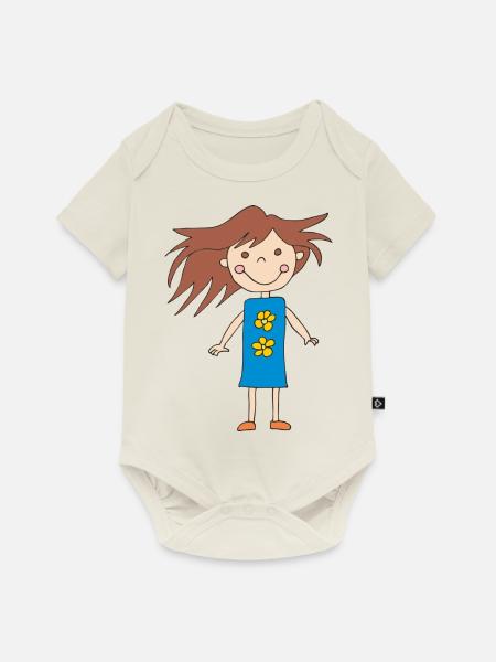 mädchen klein - Baby Premium Kurzarmbody - Naturweiß