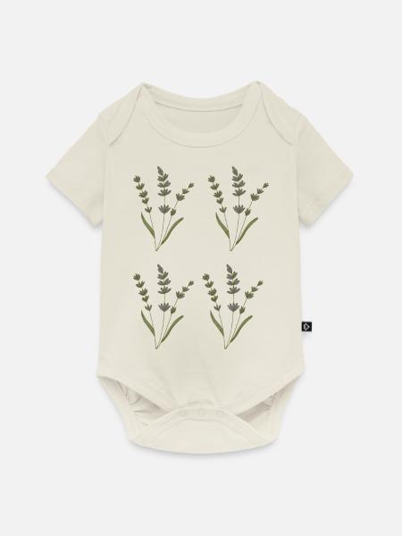 lavendel - Baby Premium Kurzarmbody - Naturweiß