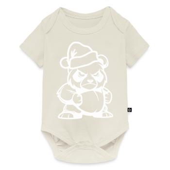 Bande dessinée de Noël Panda Bear - Body à manches courtes Premium Bébé - blanc cassé - Devant