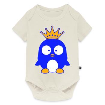 Couronne Pingouin Roi Reine Prince Princesse Petit - Body à manches courtes Premium Bébé - blanc cassé - Devant