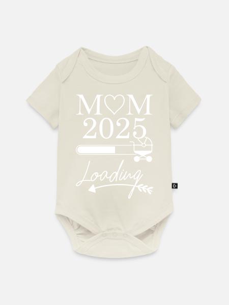 mom loading 2025 - Baby Premium Kurzarmbody - Naturweiß