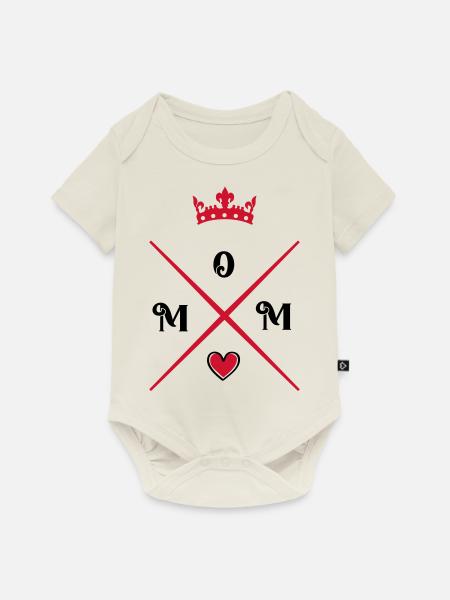 mom heart - Baby Premium Kurzarmbody - Naturweiß