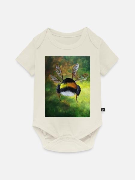Wildbiene - Baby Premium Kurzarmbody - Naturweiß