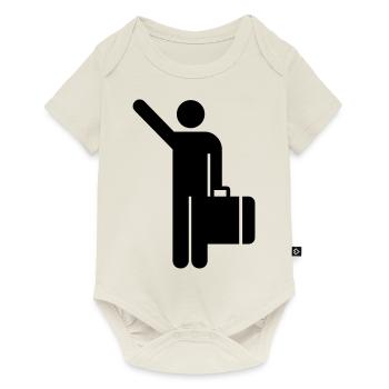vacances,valise,voyage,aéroport,Gare ferroviaire - Body à manches courtes Premium Bébé - blanc cassé - Devant