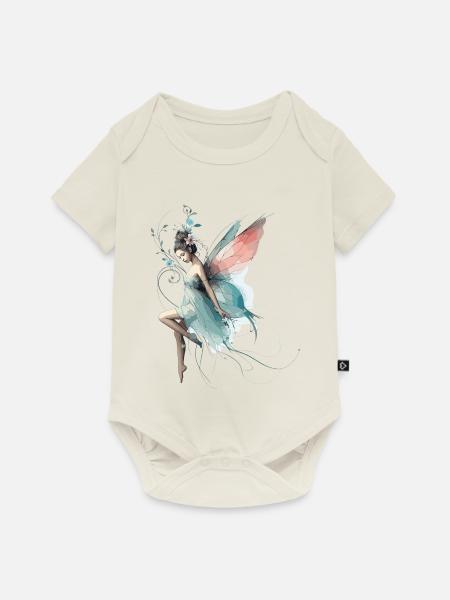 Fee Märchenwelt Geschenk - Baby Premium Kurzarmbody - Naturweiß