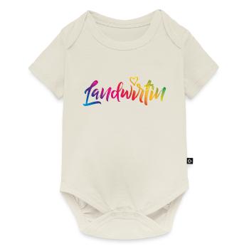 Landwirtin herz bunt - Baby Premium Kurzarmbody - Naturweiß - Vorne