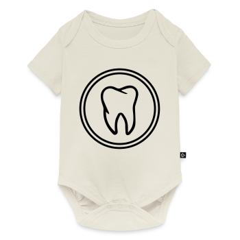 icône de dent - Body à manches courtes Premium Bébé - blanc cassé - Devant