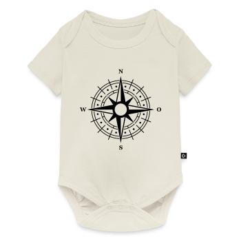 symbole de la boussole - Body à manches courtes Premium Bébé - blanc cassé - Devant