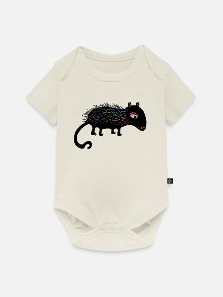 Regenbogenfusseltier - Baby Premium Kurzarmbody - Naturweiß