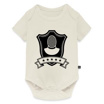 Fencing Mask Coat of Arms - Baby Premium short-sleeve bodysuit - off white - Front