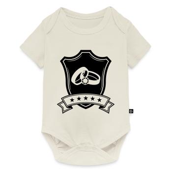 Anneaux de mariage Armoiries de mariage - Body à manches courtes Premium Bébé - blanc cassé - Devant