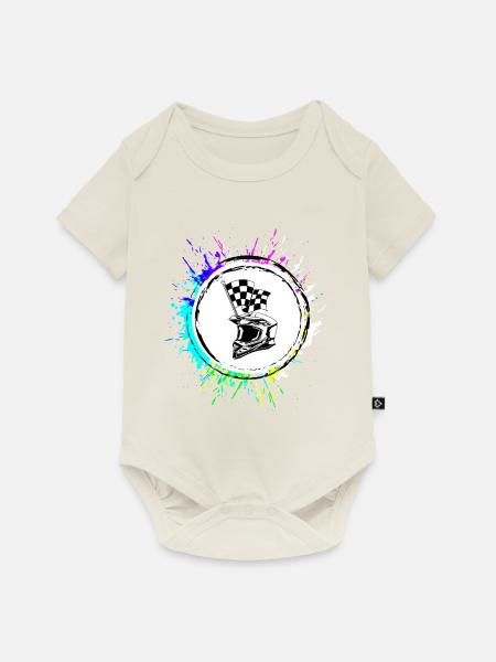 Rennfahrer helm - Baby Premium Kurzarmbody - Naturweiß