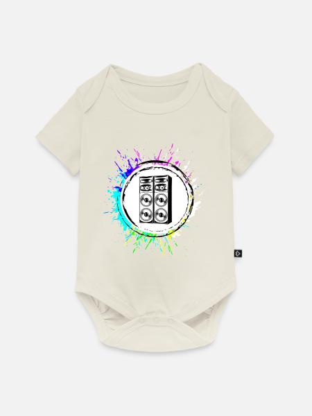 Musikboxen Bass symbol - Baby Premium Kurzarmbody - Naturweiß