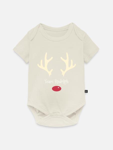 Team Rudolph - Baby Premium Kurzarmbody - Naturweiß