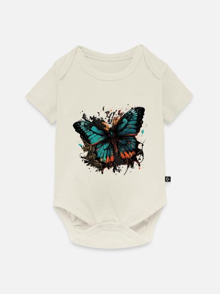 Schmetterlings-Verwandlung - Baby Premium Kurzarmbody - Naturweiß