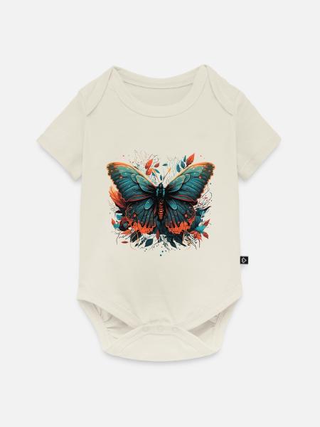 Lebhafter Schmetterling - Baby Premium Kurzarmbody - Naturweiß
