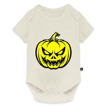 Halloween Pumpkin Face Creepy - Baby Premium short-sleeve bodysuit - off white - Front