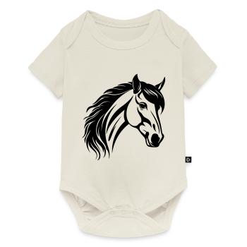 Tête de cheval - Body à manches courtes Premium Bébé - blanc cassé - Devant