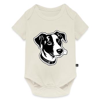 Jack Russel Terrier Hund Kopf - Baby Premium Kurzarmbody - Naturweiß - Vorne