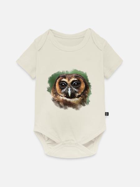 Malaienkauz - Baby Premium Kurzarmbody - Naturweiß
