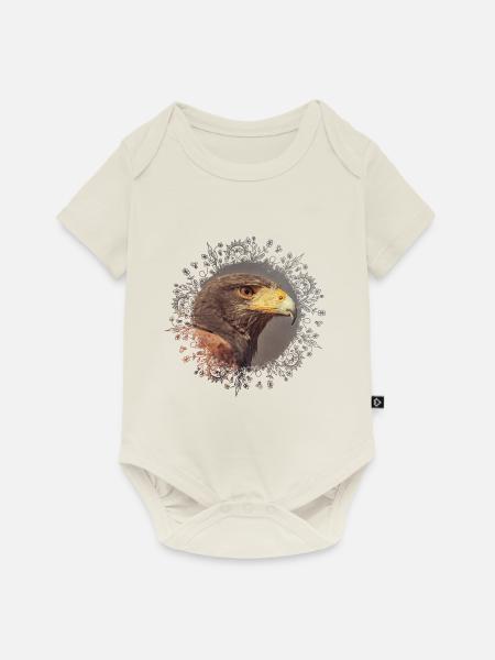 Harris Hawk Mandala - Baby Premium Kurzarmbody - Naturweiß