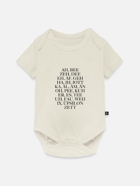 Das abc - Baby Premium Kurzarmbody - Naturweiß