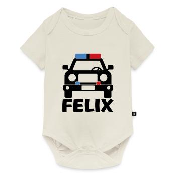 Felix Police Prénom Bébé Cadeau d’anniversaire - Body à manches courtes Premium Bébé - blanc cassé - Devant