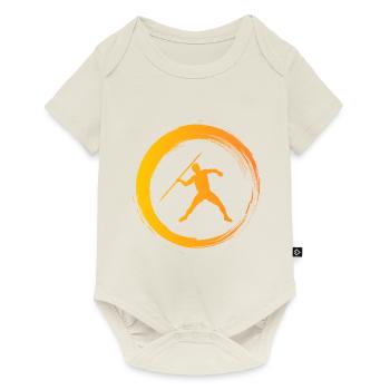 Sporty Hobby Leidenschaft Speerwurf - Baby Premium Kurzarmbody - Naturweiß - Vorne