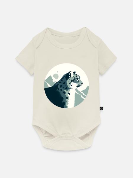 Schneeleopard - Baby Premium Kurzarmbody - Naturweiß