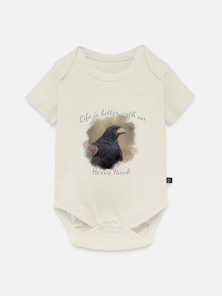 Life is better with an Harris Hawk - Baby Premium Kurzarmbody - Naturweiß
