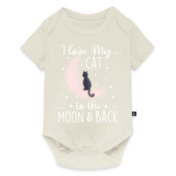 Ich liebe meine Katze bis zum Mond und zurück - Baby Premium Kurzarmbody - Naturweiß - Vorne
