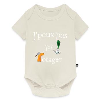 j'peux pas j'ai potager foncé - Body à manches courtes Premium Bébé - blanc cassé - Devant