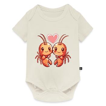 Homard Cancer Couple Amour Couple Amoureux - Body à manches courtes Premium Bébé - blanc cassé - Devant