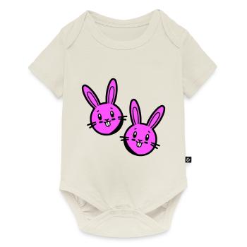 Symbole de lapin de Pâques Pâques - Body à manches courtes Premium Bébé - blanc cassé - Devant