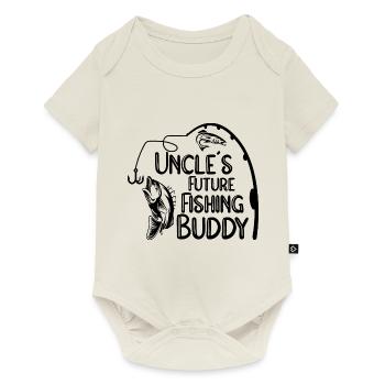 Uncle's little fishing partner fishing baby anglers - Baby Premium short-sleeve bodysuit - off white - Front