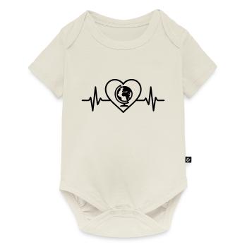 Globe Voyage Coeur - Body à manches courtes Premium Bébé - blanc cassé - Devant