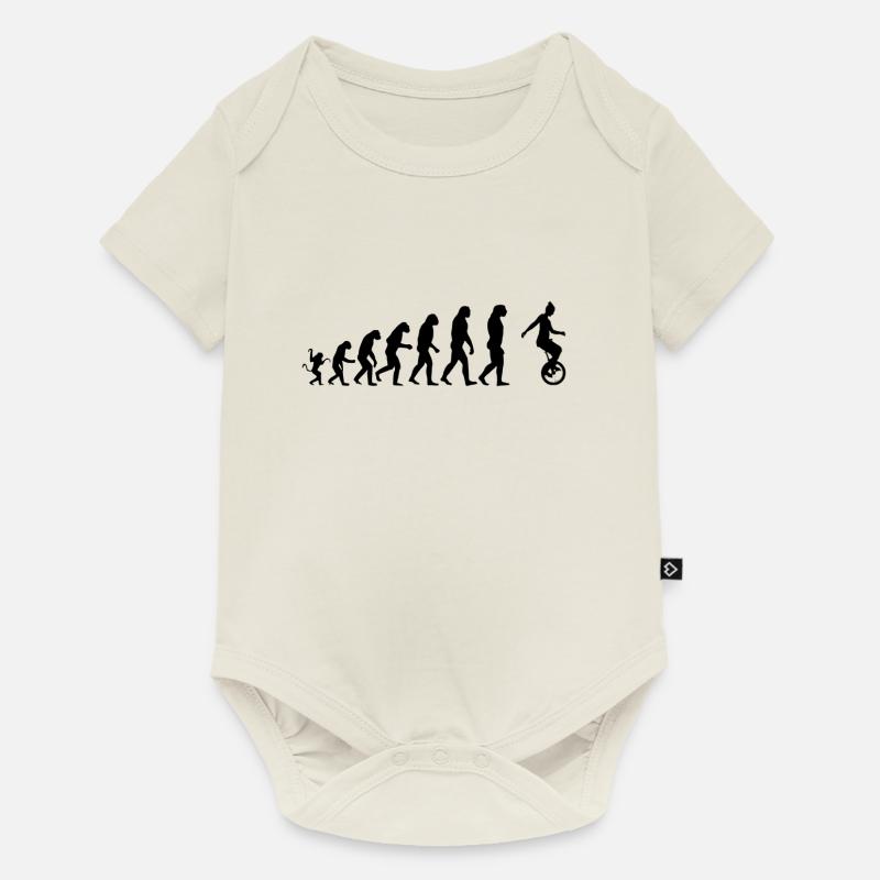 Einradfahrer Evolution - Baby Premium Kurzarmbody - Naturweiß