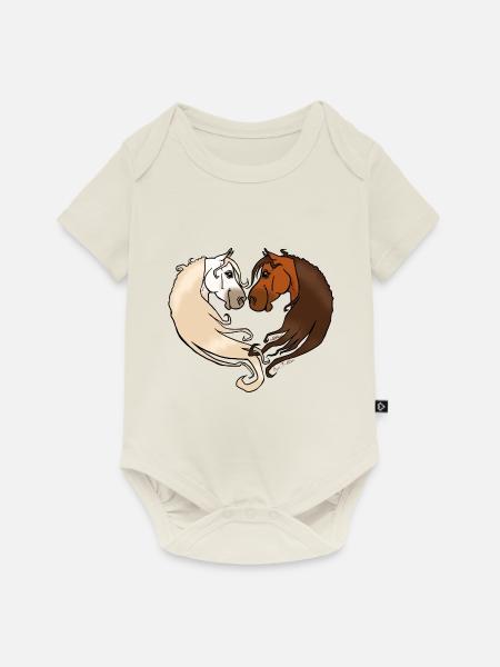 Pferdeliebhaber Braun - Baby Premium Kurzarmbody - Naturweiß