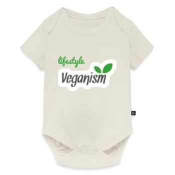 lifestyle veganism vegan veggie végétalien - Body à manches courtes Premium Bébé - blanc cassé - Devant