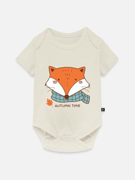 Herbst - Baby Premium Kurzarmbody - Naturweiß