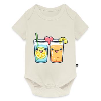 Lemonade Couple Love Drink Heart Valentine's Day - Baby Premium short-sleeve bodysuit - off white - Front