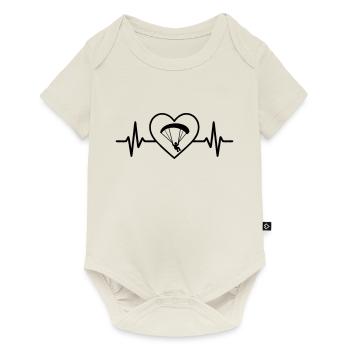 Paragliding Sport Pilot Heart - Baby Premium short-sleeve bodysuit - off white - Front
