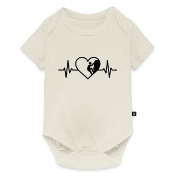 Klettern Sport Kletterer Herz - Baby Premium Kurzarmbody - Naturweiß - Vorne