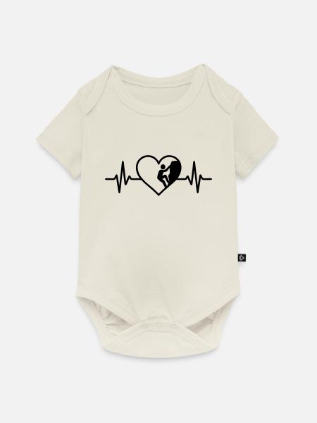 Klettern Sport Kletterer Herz - Baby Premium Kurzarmbody - Naturweiß