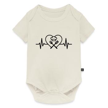 Cœur de chef cuisinier - Body à manches courtes Premium Bébé - blanc cassé - Devant