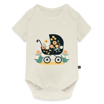 Poussette fleurie 5 - Body à manches courtes Premium Bébé - blanc cassé - Devant