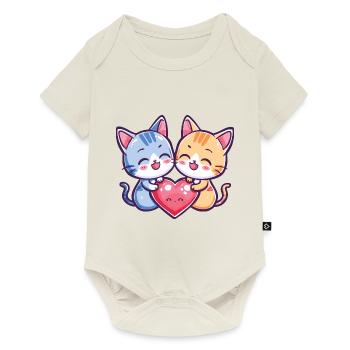 Cat Couple Love Couple In Love - Baby Premium short-sleeve bodysuit - off white - Front