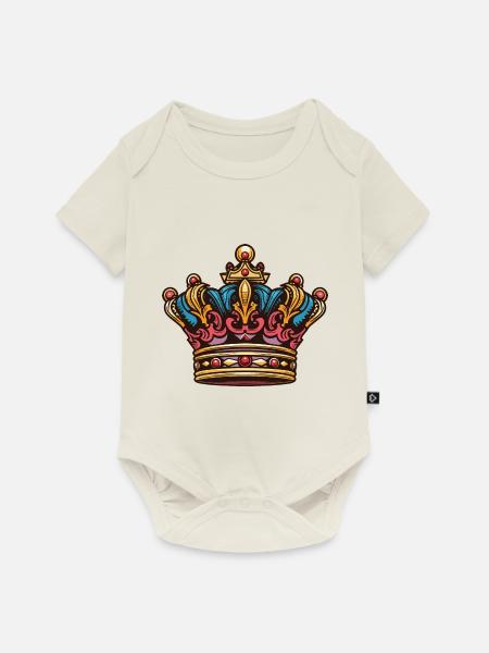 Krone Majestät Crown - Baby Premium Kurzarmbody - Naturweiß