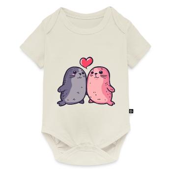 Seal Couple Love Couple In Love - Baby Premium short-sleeve bodysuit - off white - Front